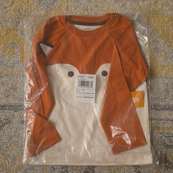 Gymboree pumpkin pie color fox long-sleeved shirt - Picture 2 of 3